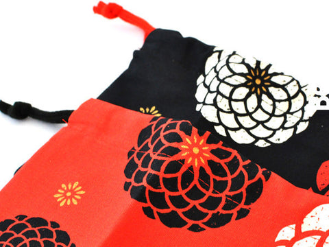 Sac à bento japonais rouge et noir