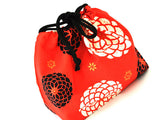 Sac à bento japonais rouge et noir